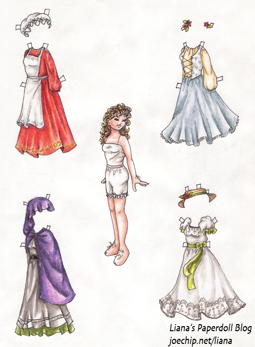 four costumes and a doll, by Liana xx